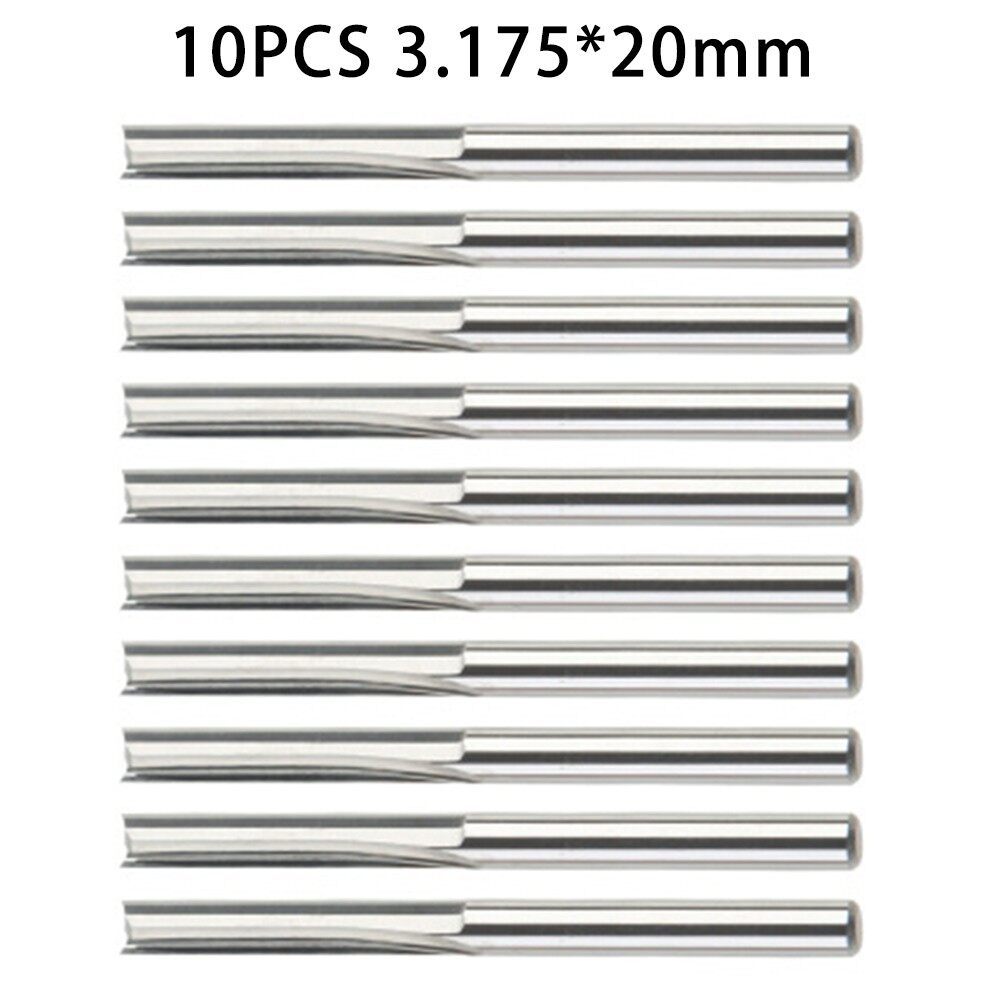 10PCS Straight Slot MDF Cutting Wood Working CNC Router Bits Engraving