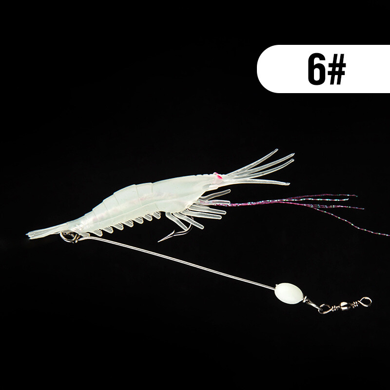 1Pcs Saltwater 8.5cm 6g Shrimp Lure Luminous Artificial Lures 8 Colors Shrimp Bait Sharp Hook Soft Plastic Shrimp