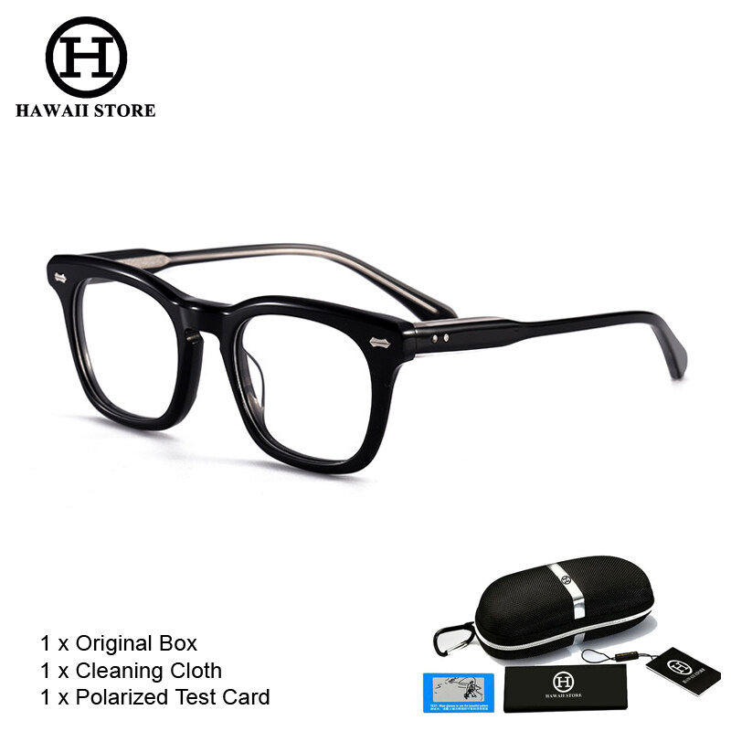 Khung Acetate Cổ Điển Hawaii Cho Nam Nữ Kính Theo Toa Cận Thị Thời Trang