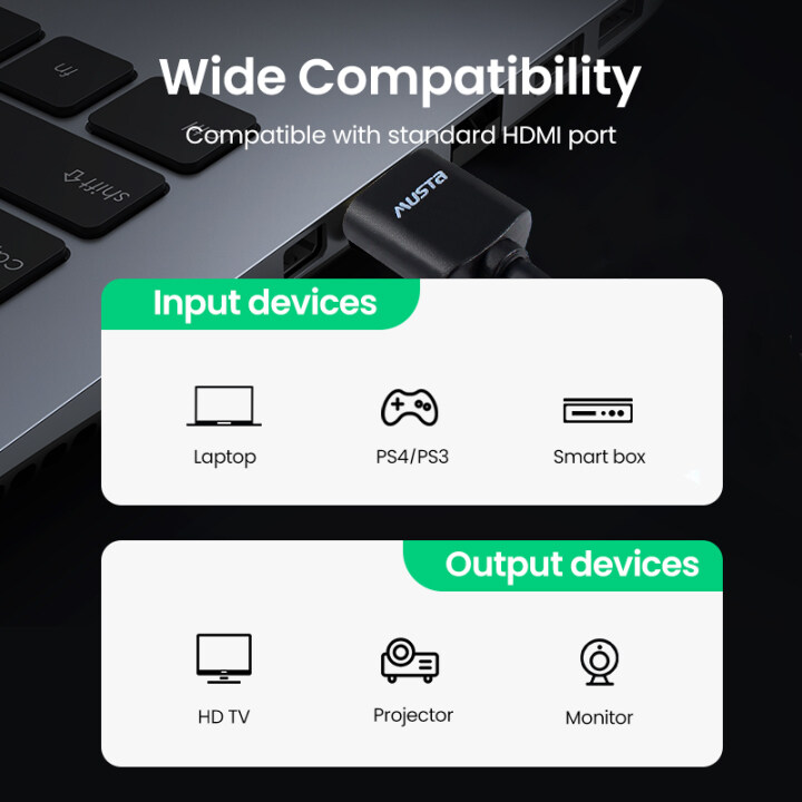 Musta 2.0 Tốc Độ Cao Cáp (1/1.5/2/3M) 18Gbps 4K 3D 1080P HDMI Cáp