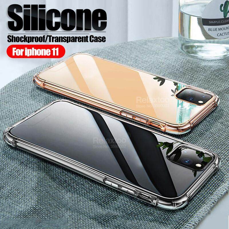 Pelindung Silikon Transparan untuk iPhone 11 Pro Max TPU Lunak Anti Guncangan Cover UNTUK iPhone 11 Pro XR X XS Max 6 6 S 7 7 Plus case Di Iphone11 Case S Coque Fundas