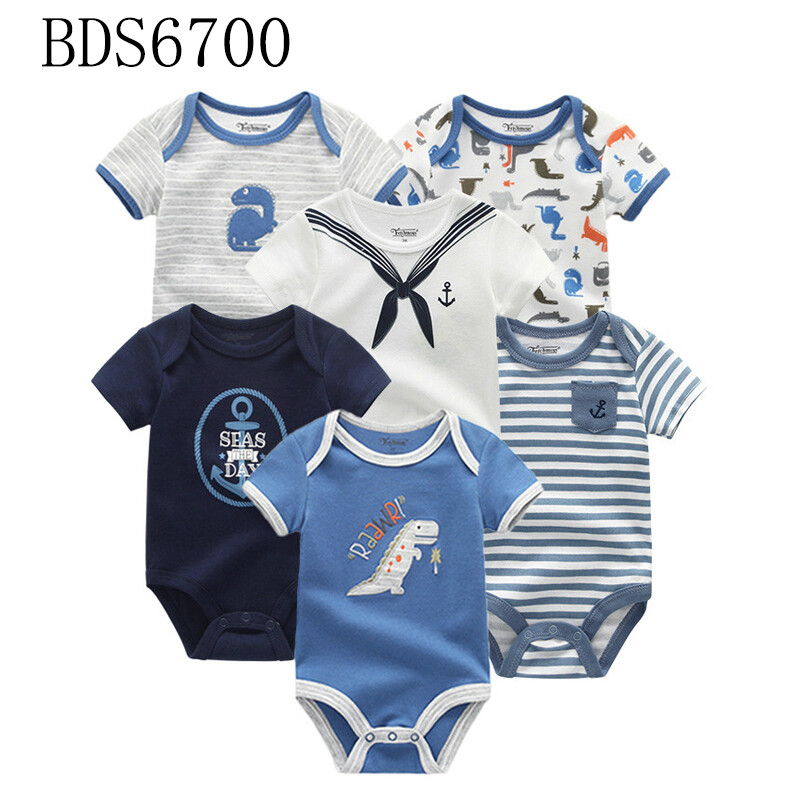 Kiddiezoom 6 Miếng Áo Liền Quần Trẻ Em Quần Áo Sơ Sinh Bộ quần áo hoạt hình bé trai mới sinh