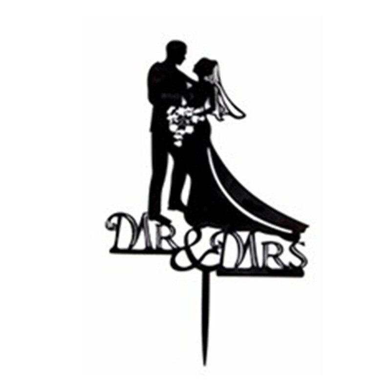 Wedding Cake Topper Mr Mrs Bride Groom Wedding Cake Baking Insert Happy Birthday Decoration Props