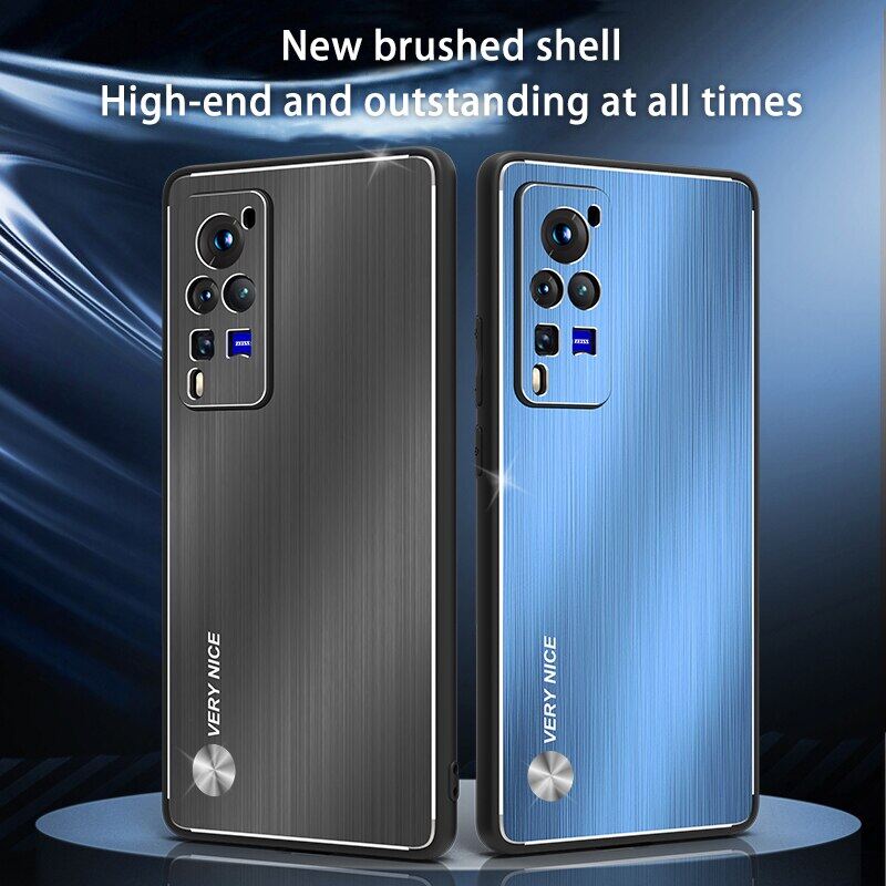 For Vivo IQOO 7 8 Neo 5 3 Z1 Z5 Pro Phone Case, Soft Edge All-round Protection Brushed Hard Strength Metal Brushed Back Panel And TPU Mobile Phone Case