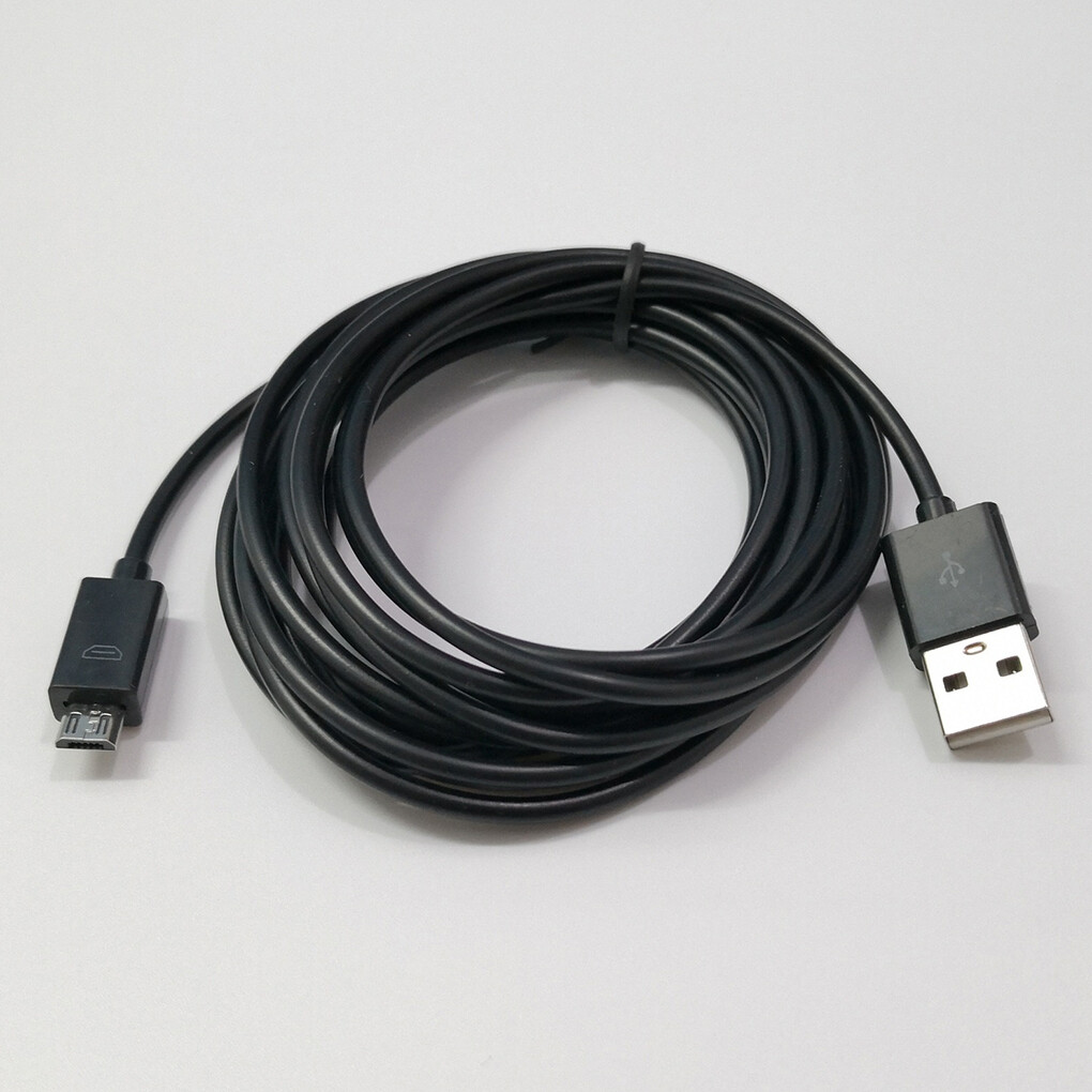 3M Micro USB Cable Black/White Charging Cord For Playstation 4 Game Controller