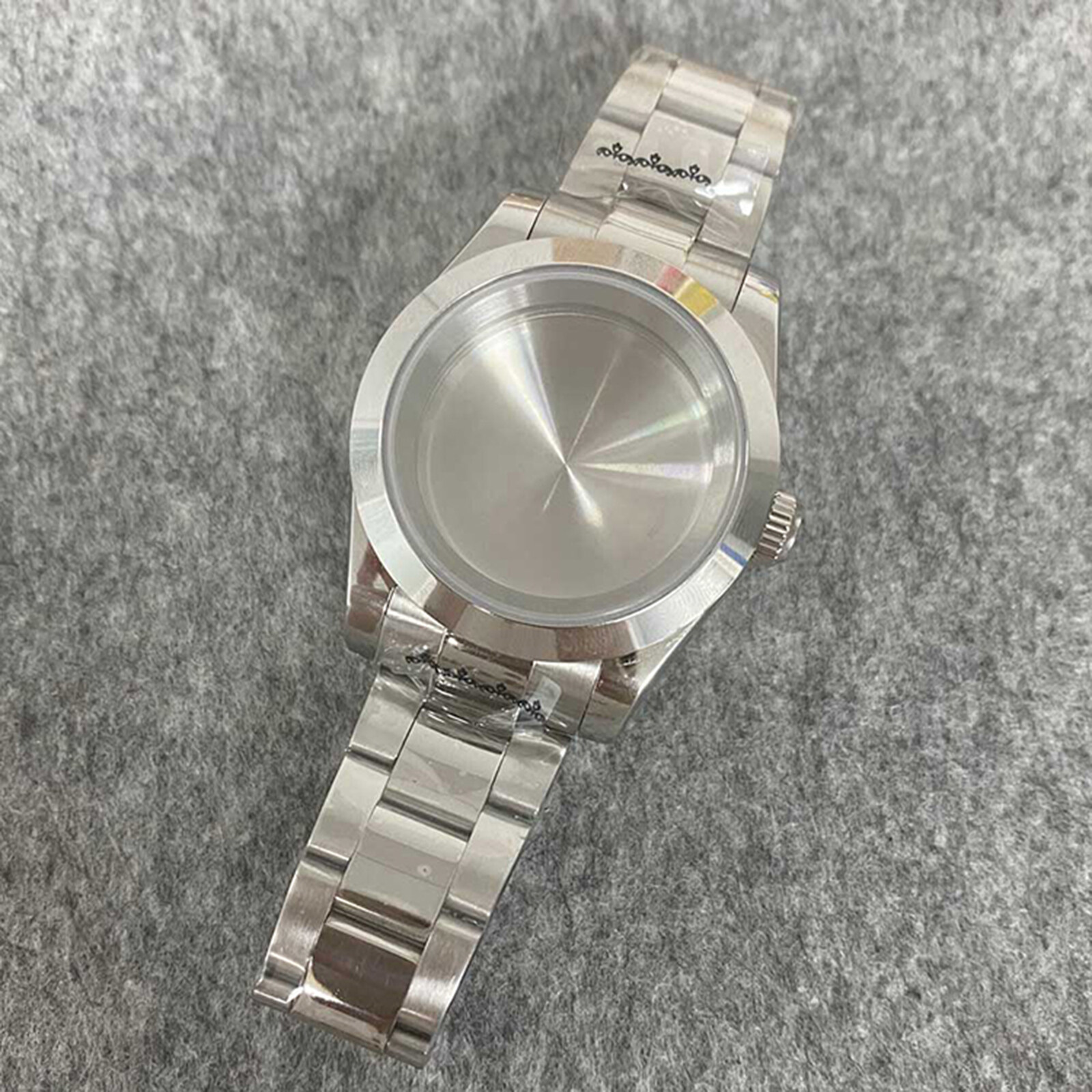 39MM Stainless Steel Watch Case + Strap Oyster Perpetual Sapphire Glass