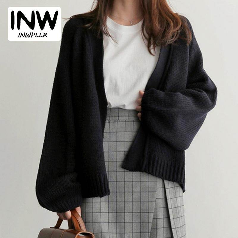 INWPLLR Women's Fashion Winter Warm Cardigan Autumn Knitted Cardigan Female Korean Style Long Sleeve Sweaters Cardigans Women