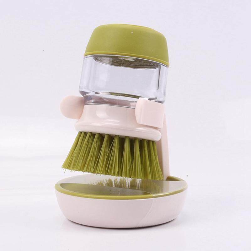 1*Scrubber Soap Dispense Palm Wash Brush Cleaning Pan Pot Dish Bowl Kitchen Tool