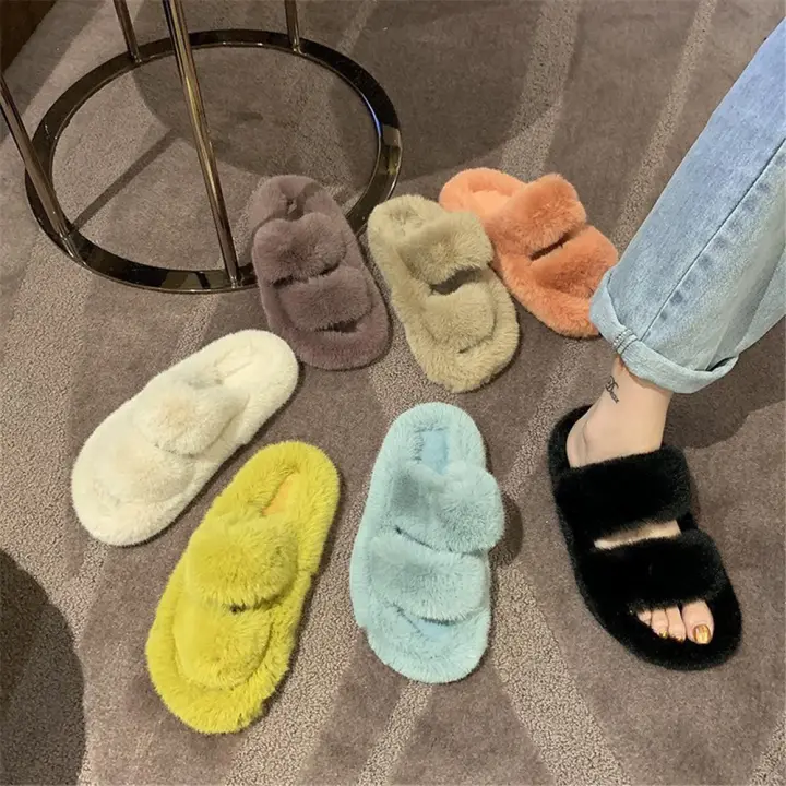 faux slipper slides