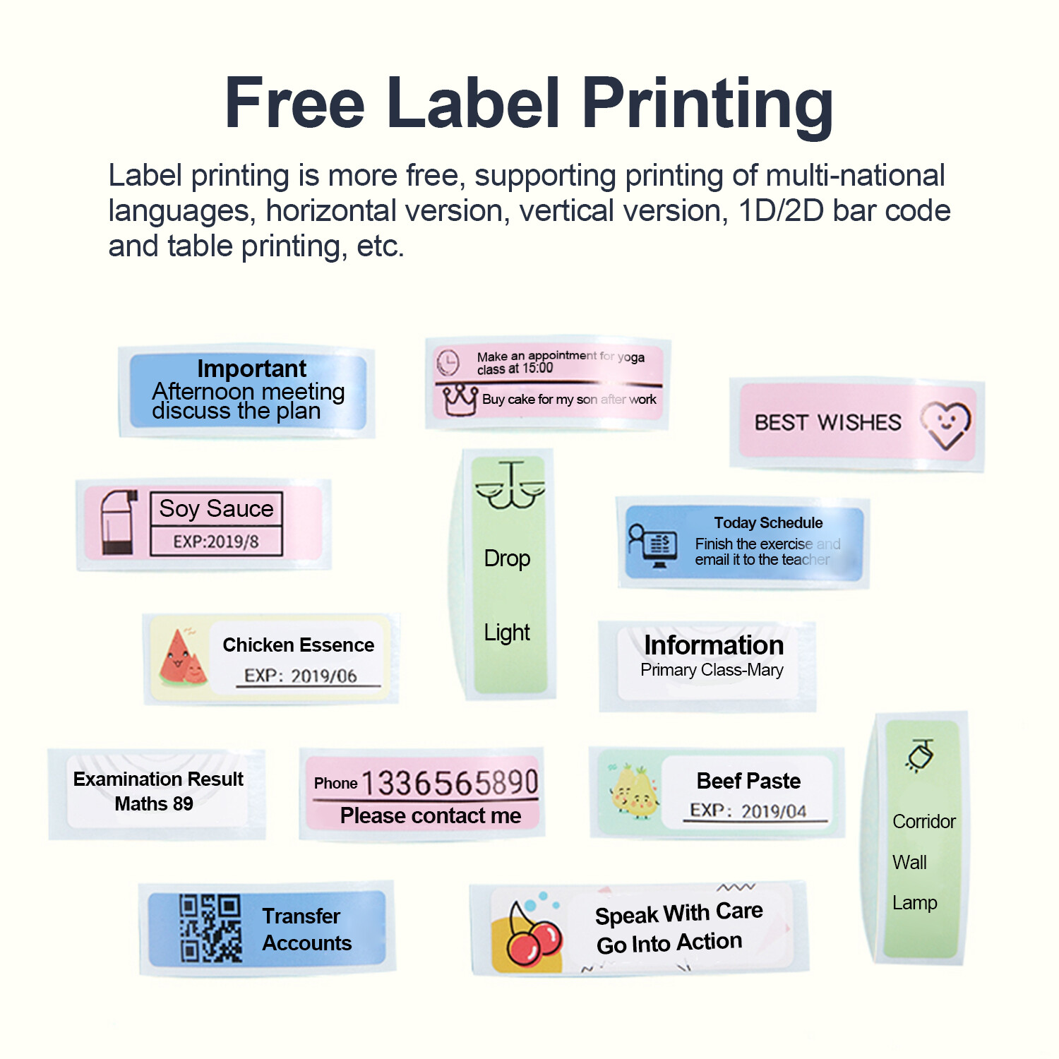 【Hot/COD】Portable Handheld Thermal Label Printer Wireless BT Label Maker Sticker Machine Compatible with iOS Android Smartphone for Home Office School Supermarket Store Labeling Barcodes Journals Name Commodity Price