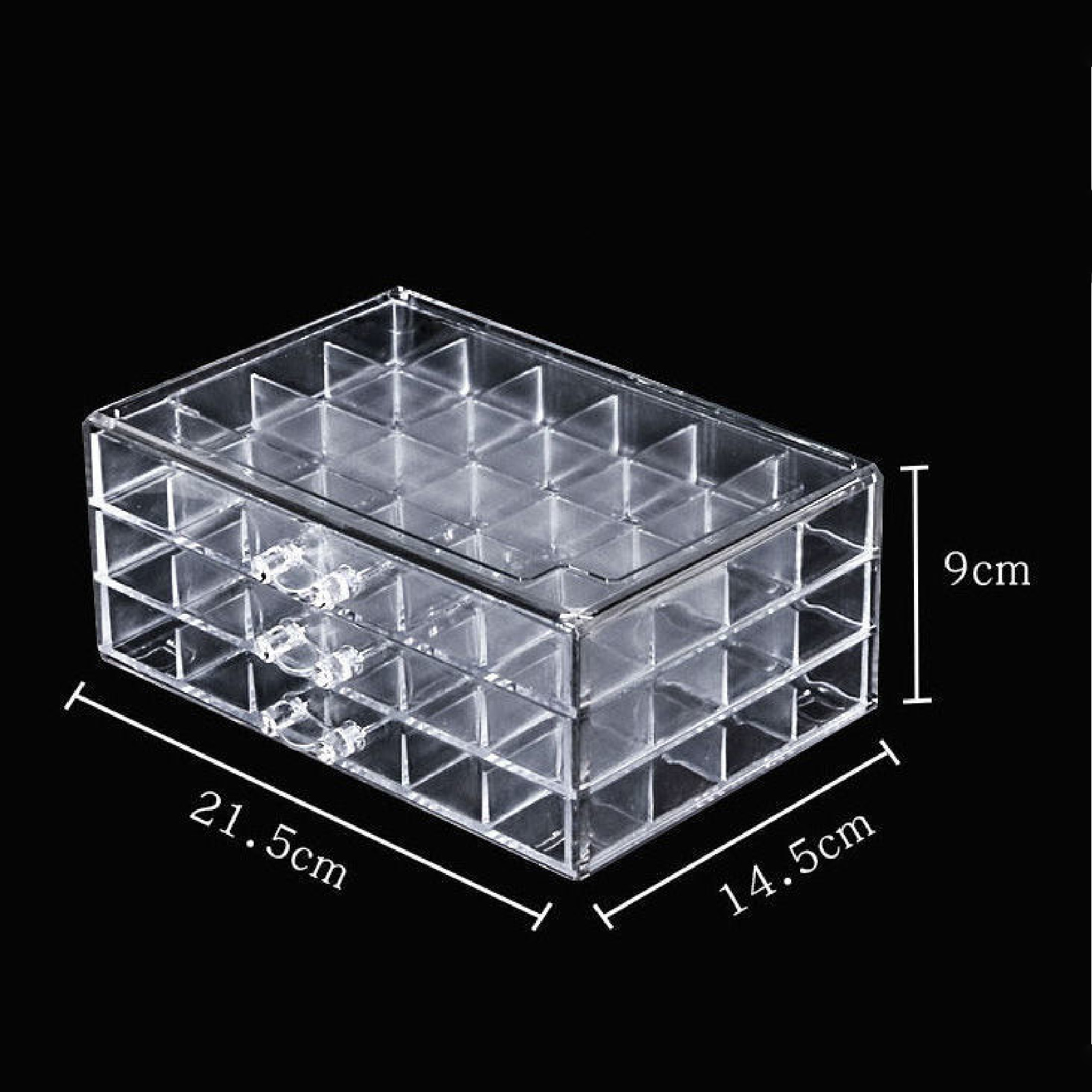 Tri-layer large capacity acrylic makeup earring 72 umbrella nail organizer storage box necklace useful storage box