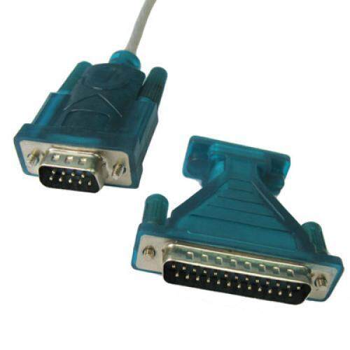 USB 2.0 to Serial DB 9 Pin RS232 25 Pin Male Adapter Cable Win 7 8 XP