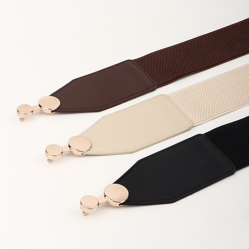 Round buckle Women Fashiob Belt Comfortable Elatic women Waistband