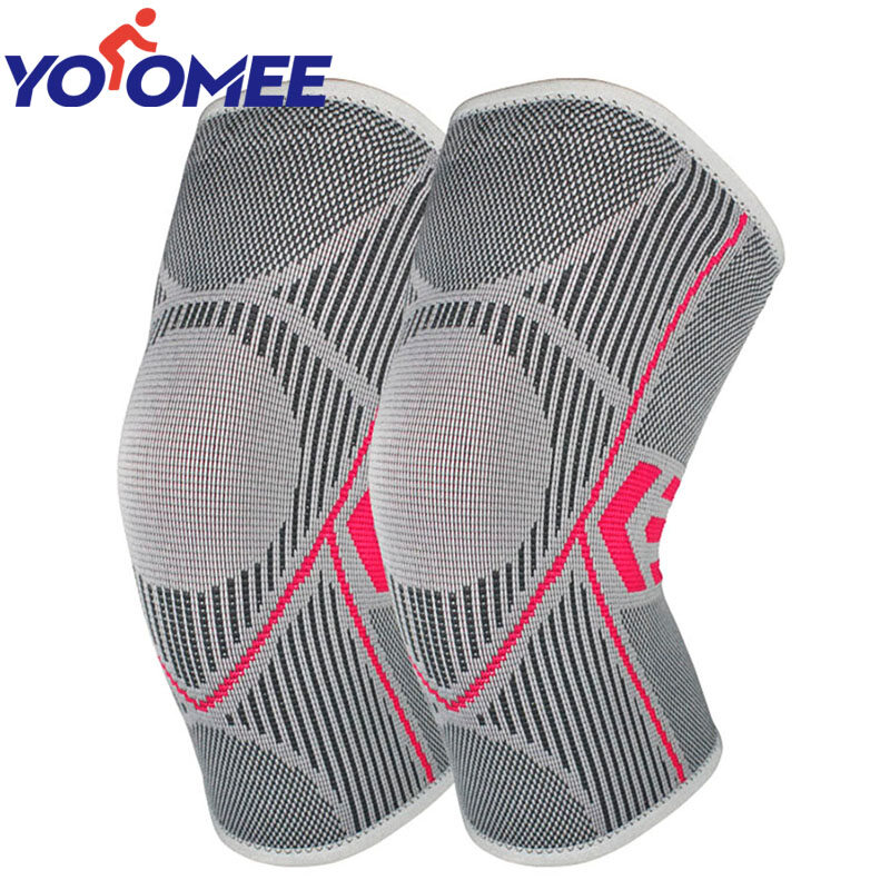 Yoomee 1 Pair Elastic Knee Pads Nylon Sports Knee support Fitness Gear Patella Brace Running Basketball Volleyball Support