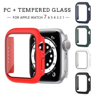 Kính + Ốp Cho Apple Watch SE 6 5 4 3 2 1 44Mm 42Mm 40Mm 38Mm Chống Va Đập + Bảo Vệ Màn Hình Cho Apple Watch Series 7 41Mm 45Mm Ốp Toàn Bộ thumbnail