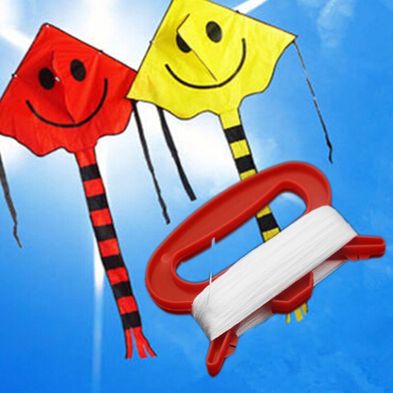 Polyester D Shape Kite Line String Winder Handle Outdoor Board Children Kite Gift for Children Kite Accessories