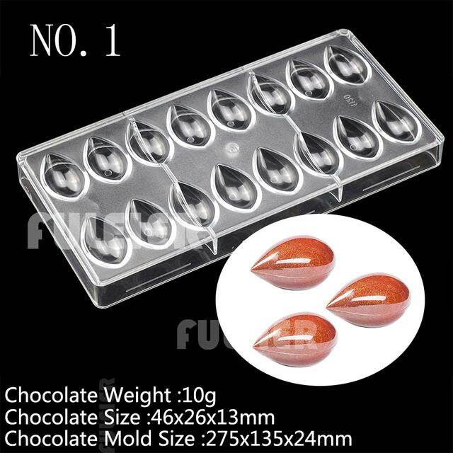H F Belgian Polycarbonate Chocolate Molds Baking Cake Sweets Candy Bar Mould BonBon Confectionery Tools Bakeware