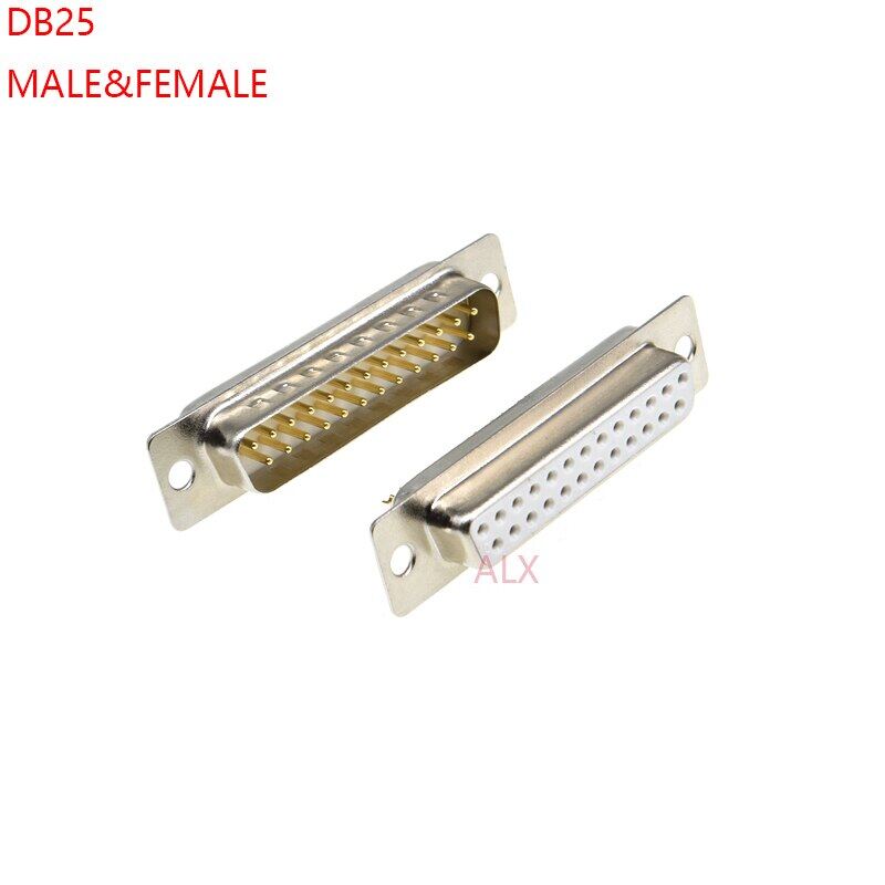 1 chiếc đầu nối đực cái db25 chân cứng mạ vàng 3u bộ chuyển đổi com cổng nối tiếp d-sub 25 chân 25 p