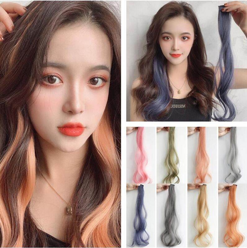 【Cửa Hàng Akula 】 1 Cái Tóc Giả Màu, Tai Nữ Treo Tóc Một Mảnh Tự Nhiên Không Viền Vô Hình Màu Chuyển Sắc Làm Nổi Bật Tóc Dài Tóc Xoăn Nhuộm 55Cm