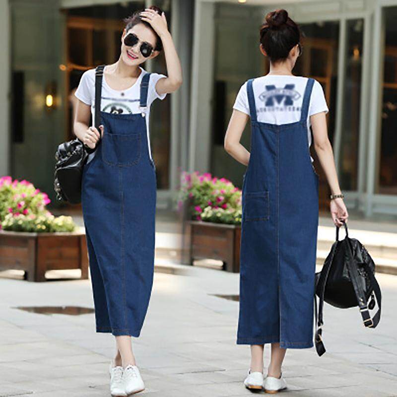 Thin strap hot sale denim dress