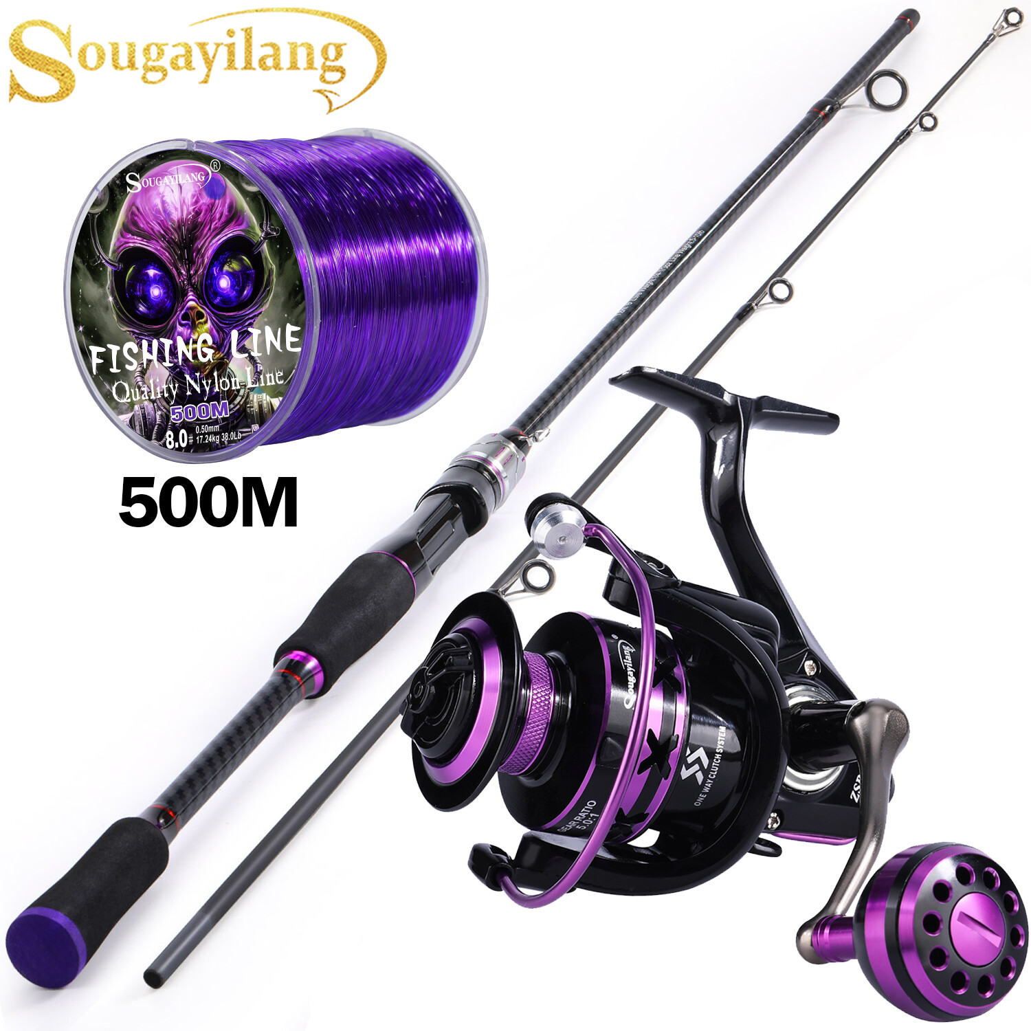 Fishing Rod Reel Set Section Spinning Fishing Rod with 2000-5000