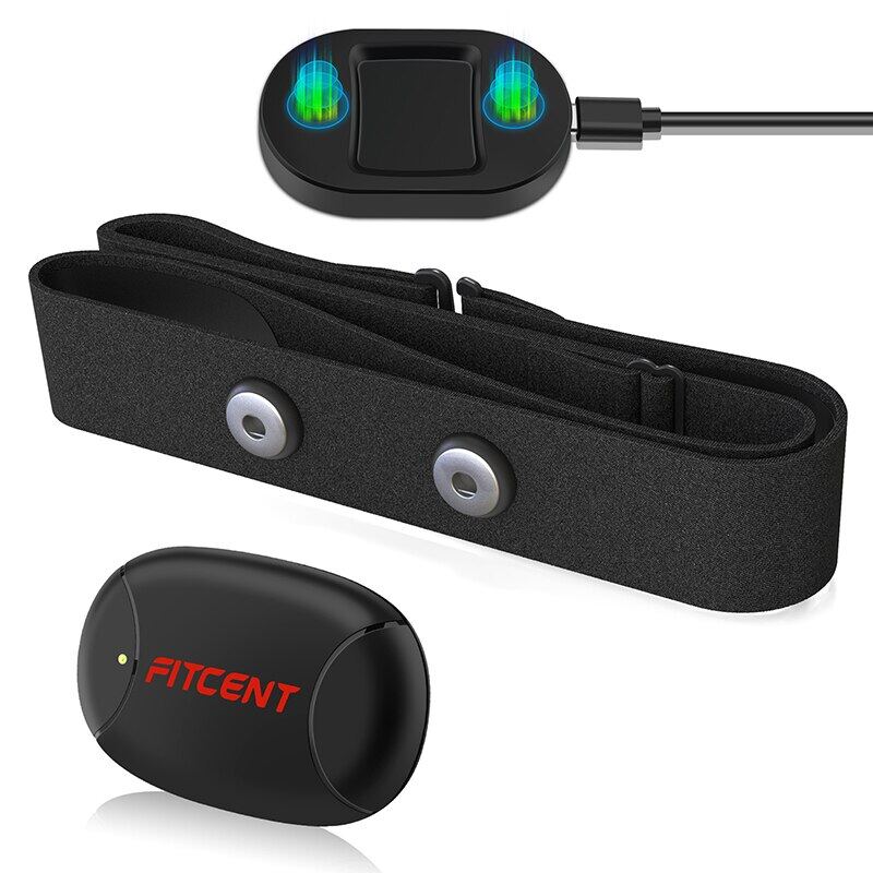 FITCENT Rechargeable Heart Rate Monitor With Bluetooth ANT+ 5.3Khz