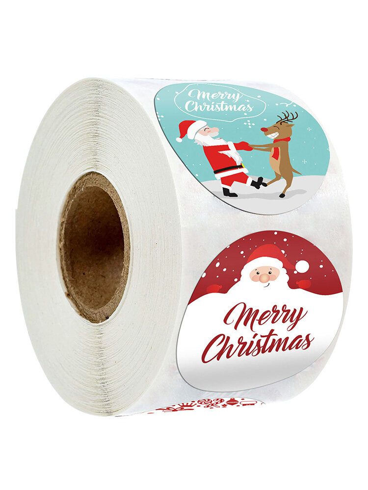 2020 NEW Merry Christmas Stickers Labels Gift 2.5/3.8CM 500Pcs Roll 