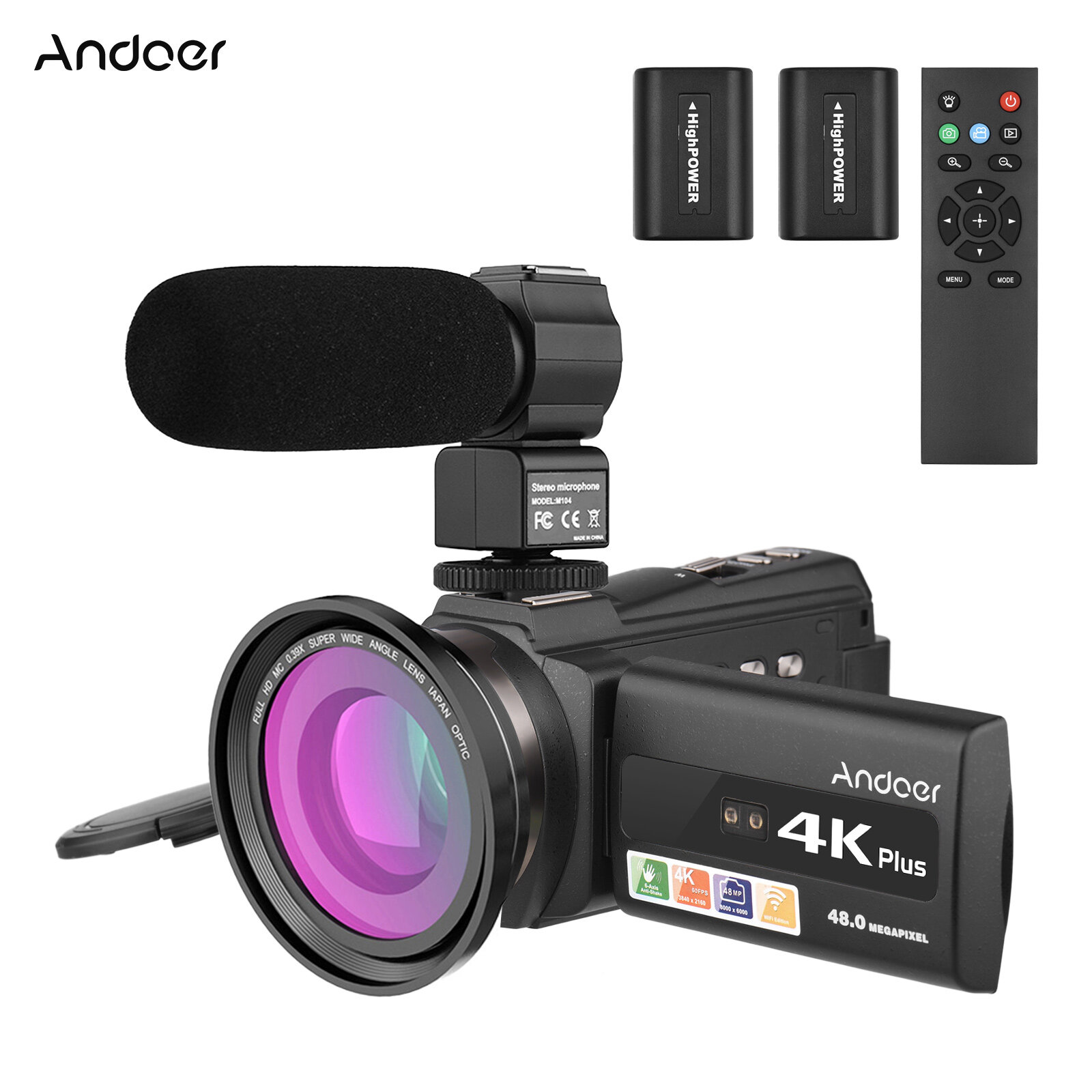 andoer 4k 1080p 48mp wifi digital video camera review