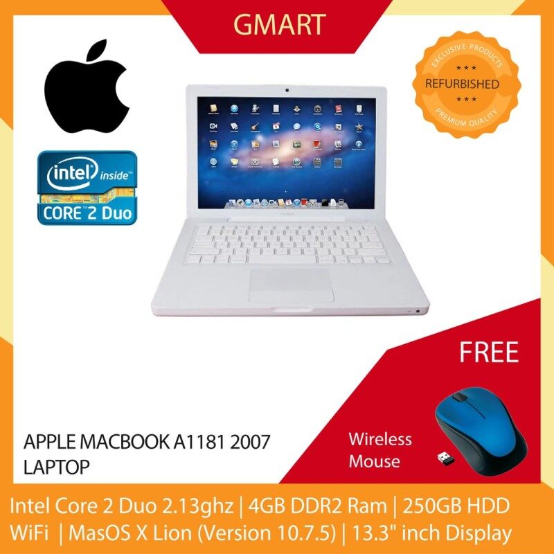 Budget Laptop for Student / Office users / 13.3 inch LCD / Intel Core 2 Duo / 4GB DDR2 Ram / 250GB HDD / WiFi / OS X Lion 10.7.5 / Webcam Malaysia