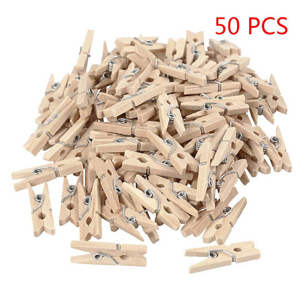 Small Craft Clips 100 PCS Wholesale Small Size 25mm Mini Natural Wood Clip For Photo Clip ...