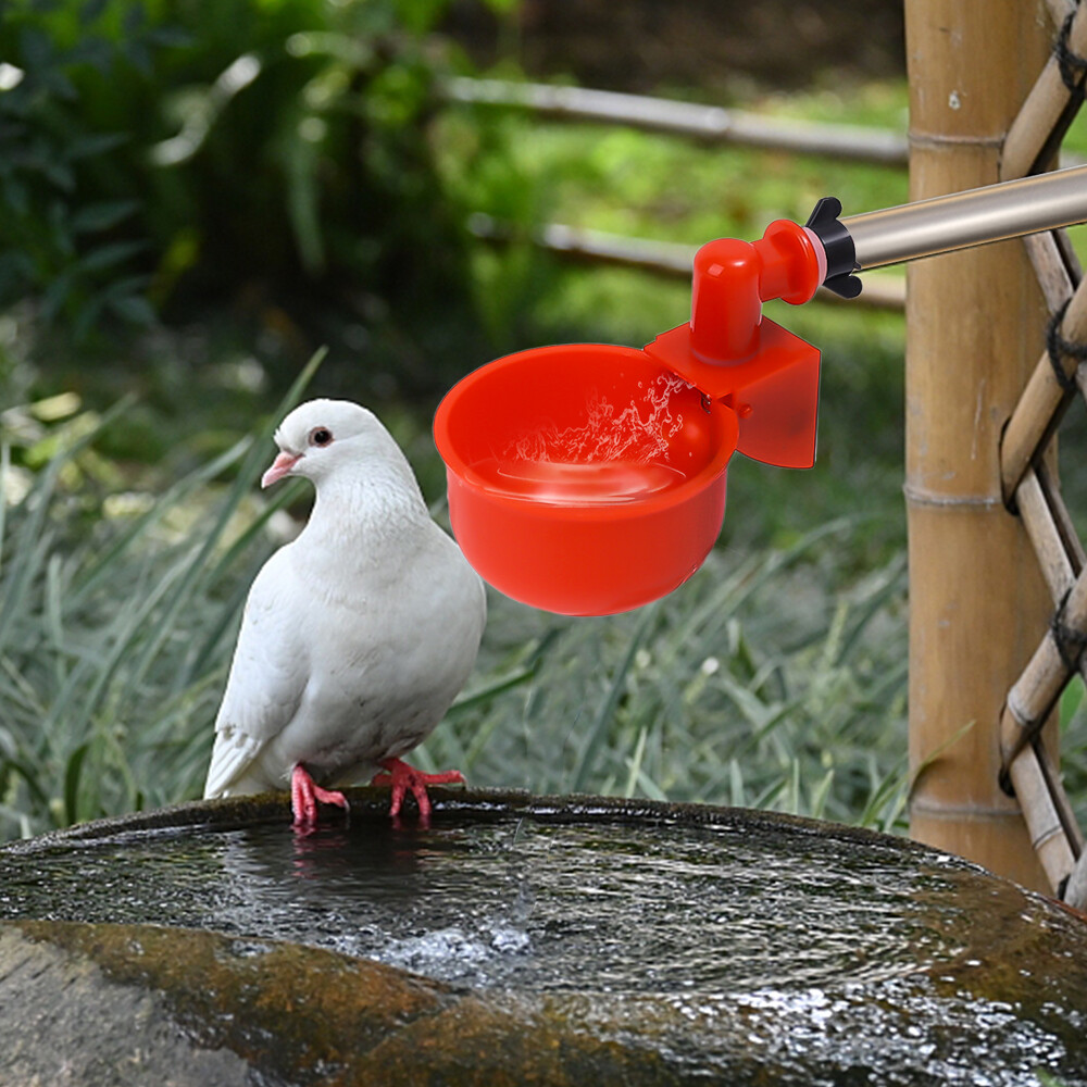 【88HomeStore】10/5 Pcs Chicken Duck Drinking Cup Automatic Drinker Chicken Feeder Plastic Poultry Farm Water Drinking Cups Easy Installation