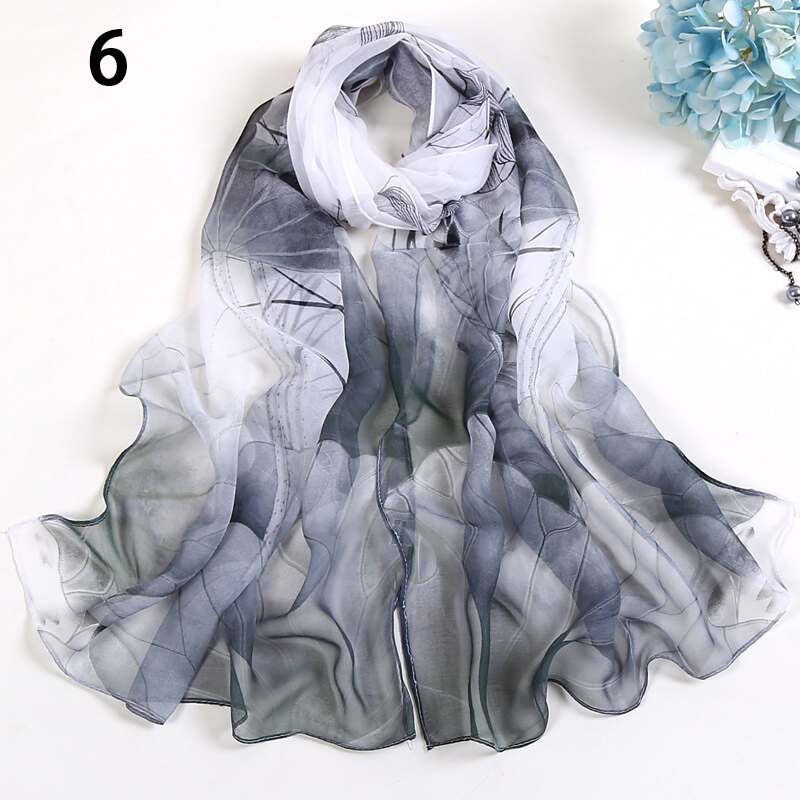 2m Women New Printing Scarves Silk Scarf Face Headscarf Floral Elegant Fashion Square Shawl