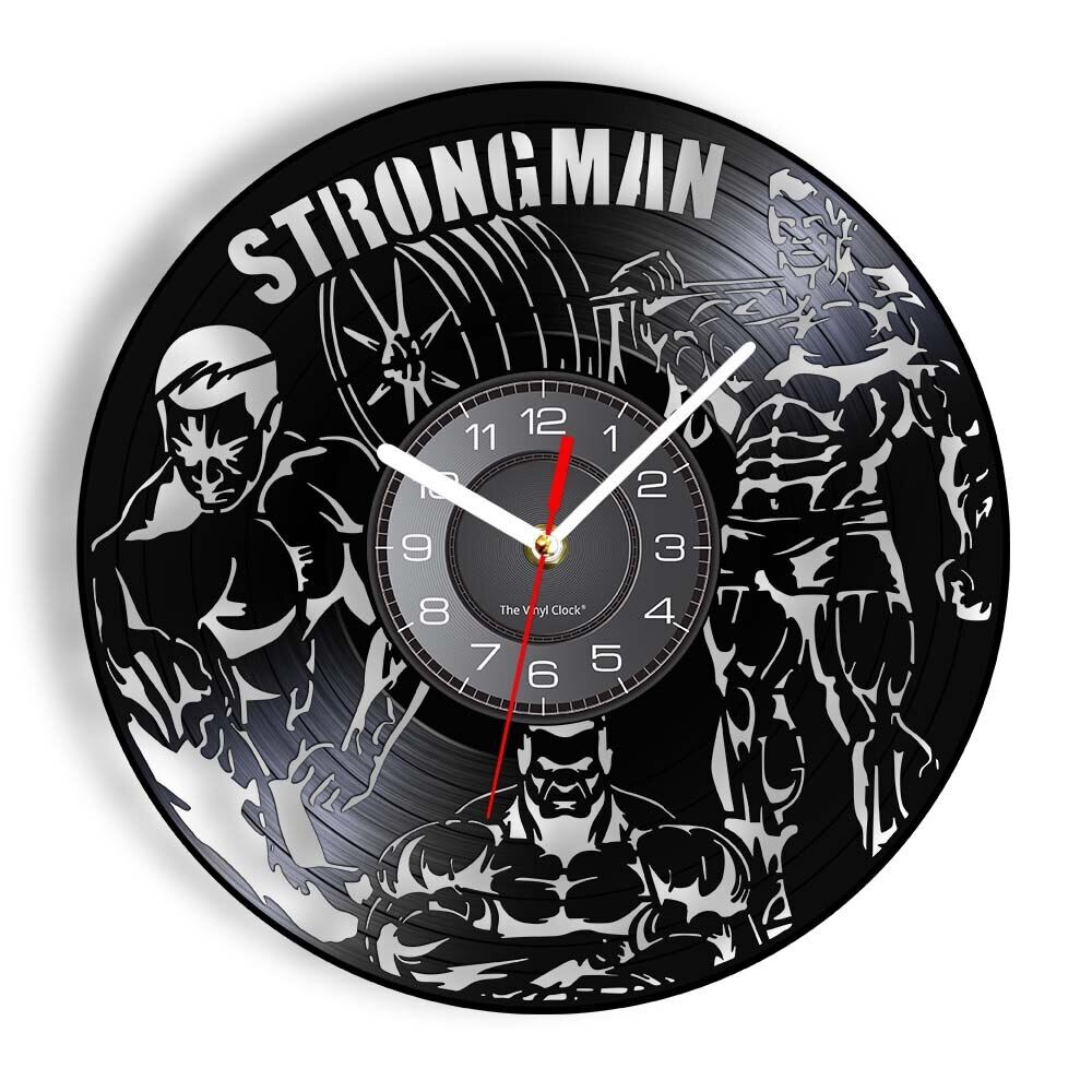 NO PAIN NO GAIN GYM Wall Clock Fitness Vinyl Record Wall Clock Weightlifting Men Inspirational Fitness Studio Wall Decor Clock