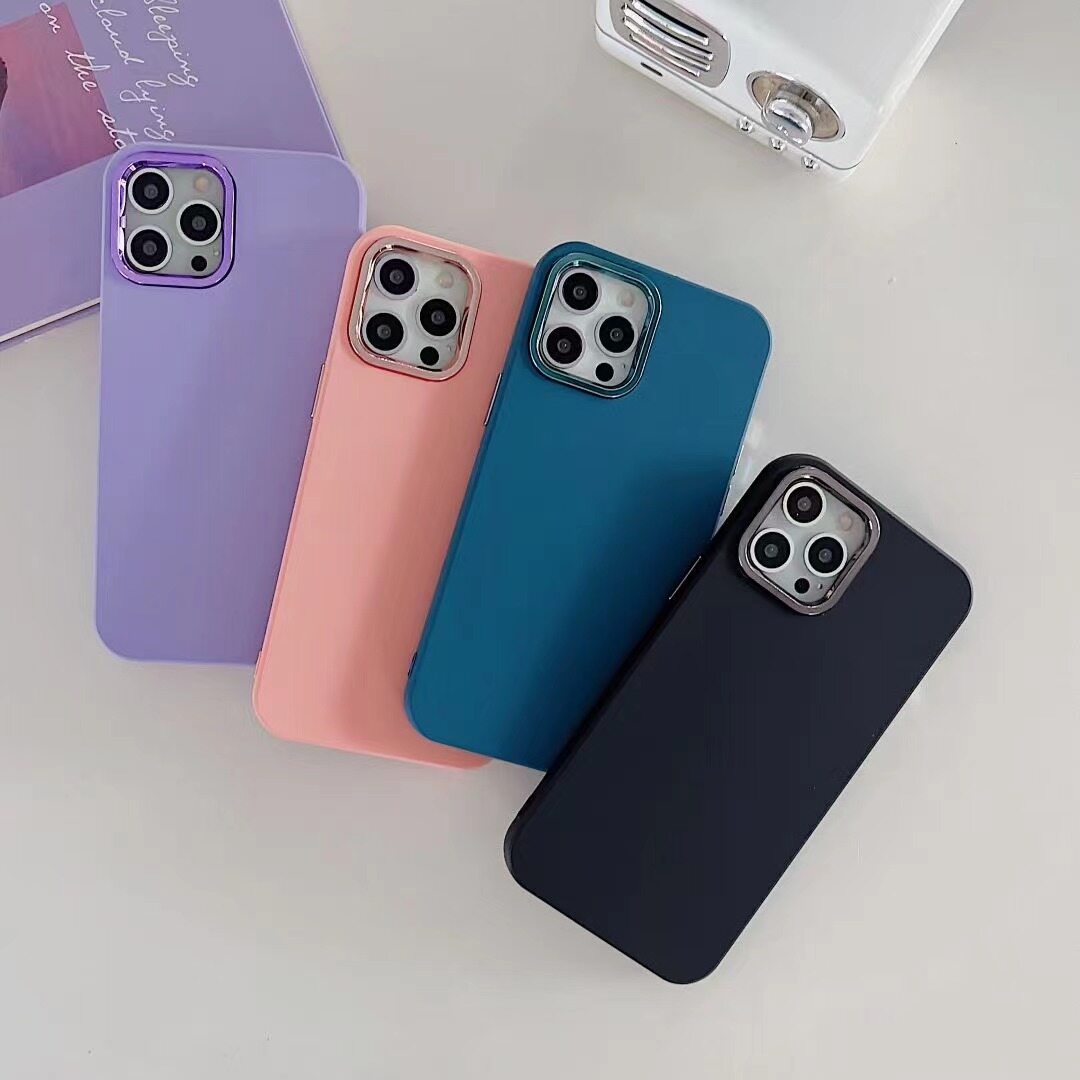 electroplate camera soft silicone phone case for iphone 14 pro max iphone 11 12 pro max iphone 13 pro max anti fall phone casing cover