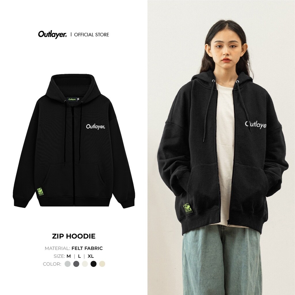 Áo Hoodie Zip Logo Outlayer