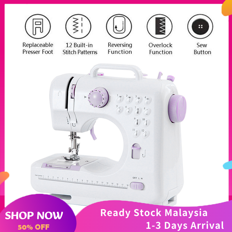 Portable Sewing Machine Upgrade Version 505a Double Thread And 12 Needle Mesin Jahit Elektrik 505a 12 Needle Mini Sewing Machine Household Multifunctional Double Thread And High Speed Mesin Jahit Night Light With