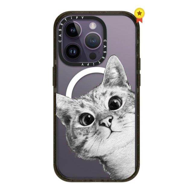 Casetify cute cat magnetic magsafe wireless charging cases for iphone 11 12 13 14 pro max case shockproof hard cover