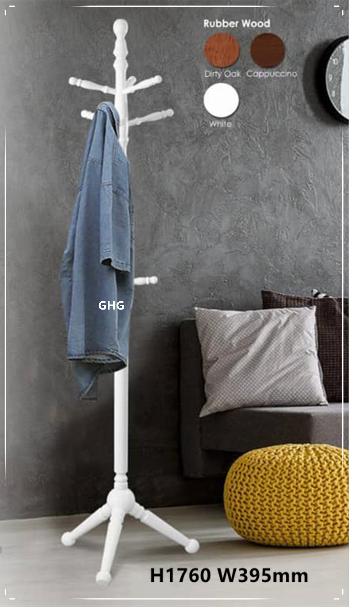 GHG10 Solid Wooden Swivel Coat Rack / Coat Hanger / Hat Hanger Stand