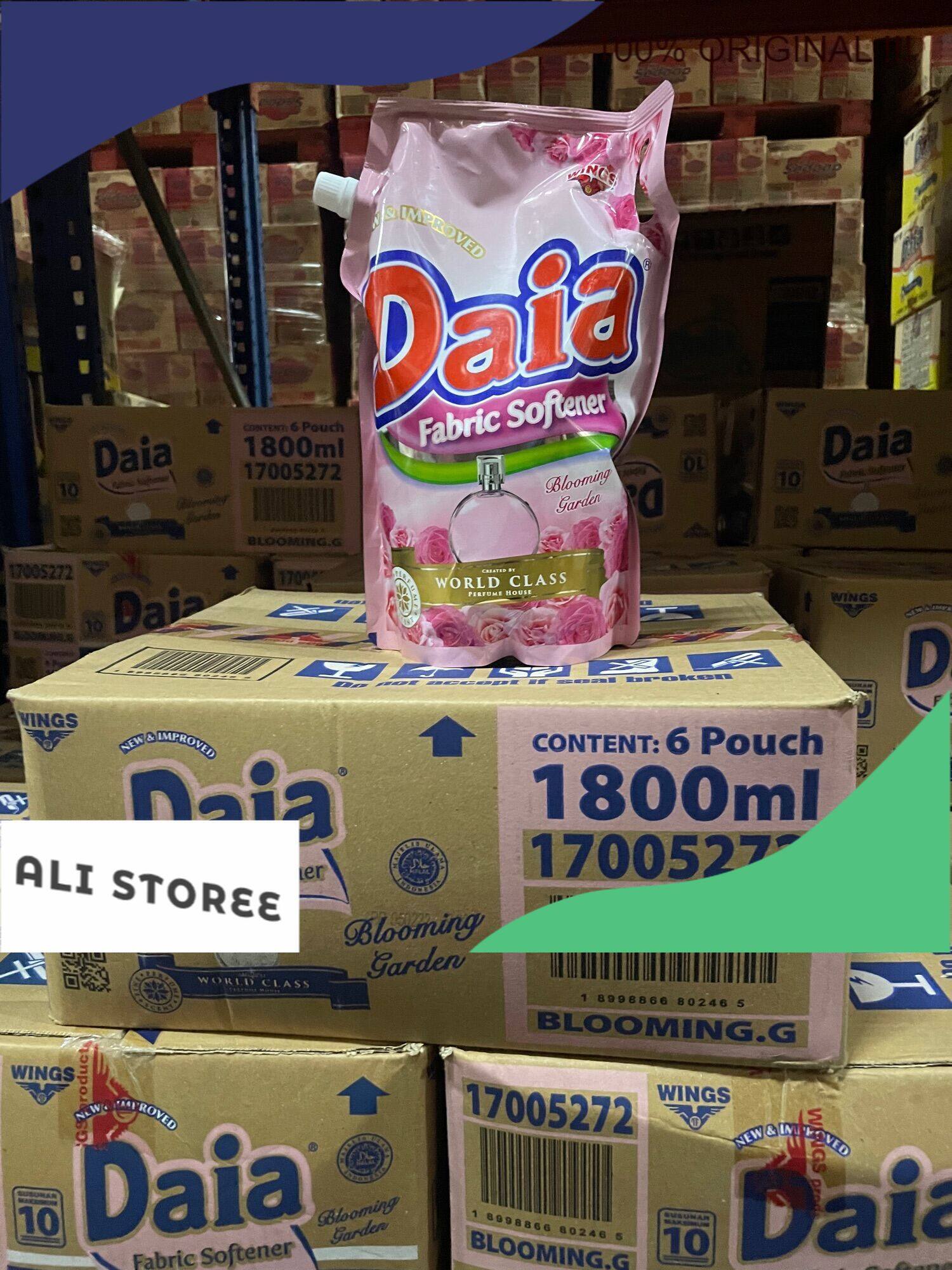 DAIA FABRIC SOFTENER 1.8L/1.6L 1 KOTAK = 6 PACKET Lazada