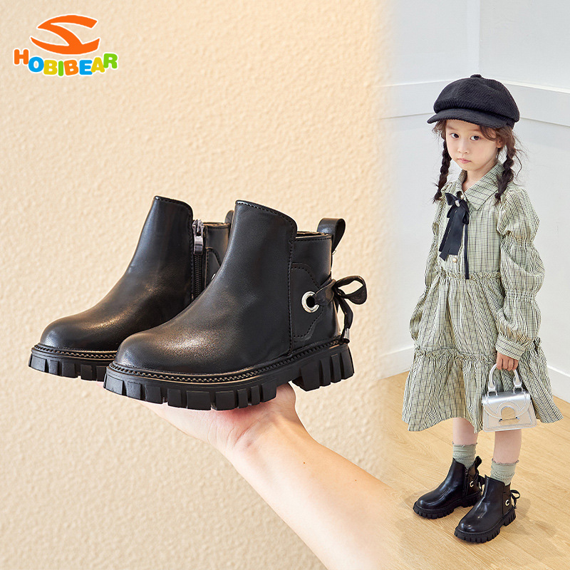 HOBIBEAR Girls boots fashion short boots breathable boots high tube boots zipper boots