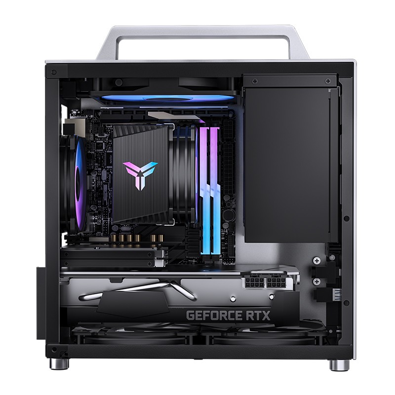 Jonsbo Vỏ T8 PLUS Vỏ Máy Tính Xách Tay Mini ITX Khung Gầm Trong Suốt Bo Mạch Chủ ITX Nguồn ATX Bằng Nhôm Với Quạt ARGB 14CM