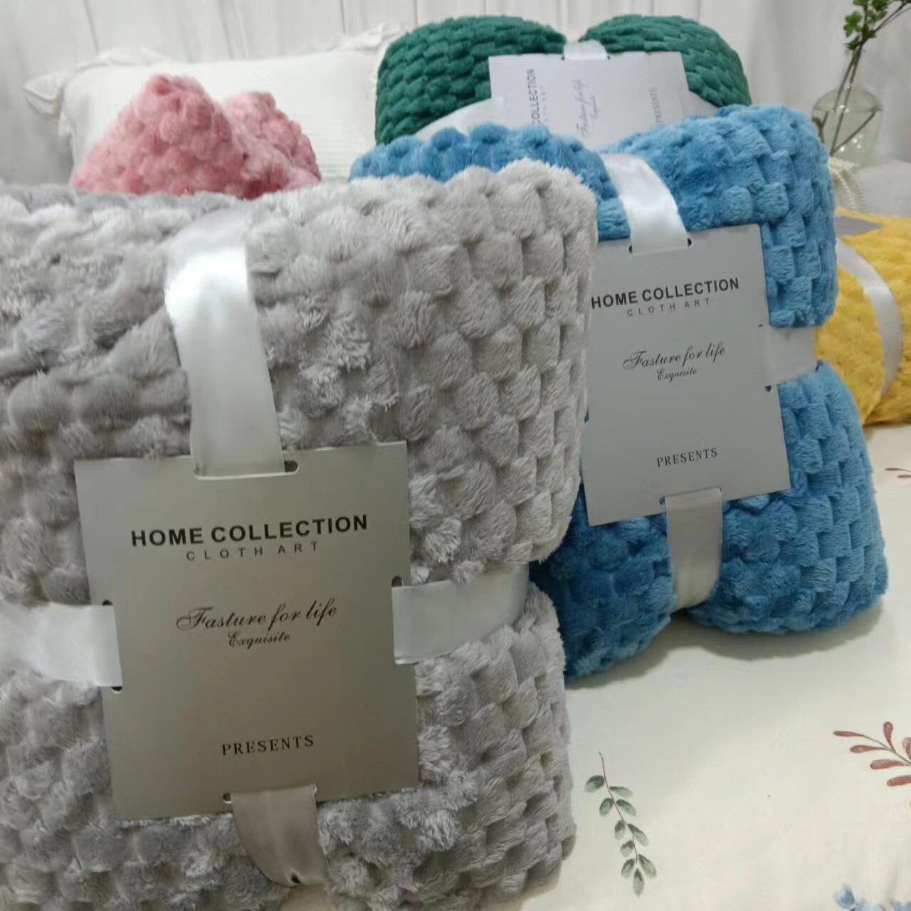 Thick Solid Color Flannel Blanket Air Conditioning Throw Blankets Warm Sofa Cover Hugging Beds-blankets