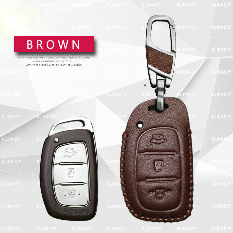 Genuine Leather Car Key Case For Hyundai i10 i20 i30 HB20 IX25 IX35 IX45 TUCSON Avante Key Cover Holder Car Accessories