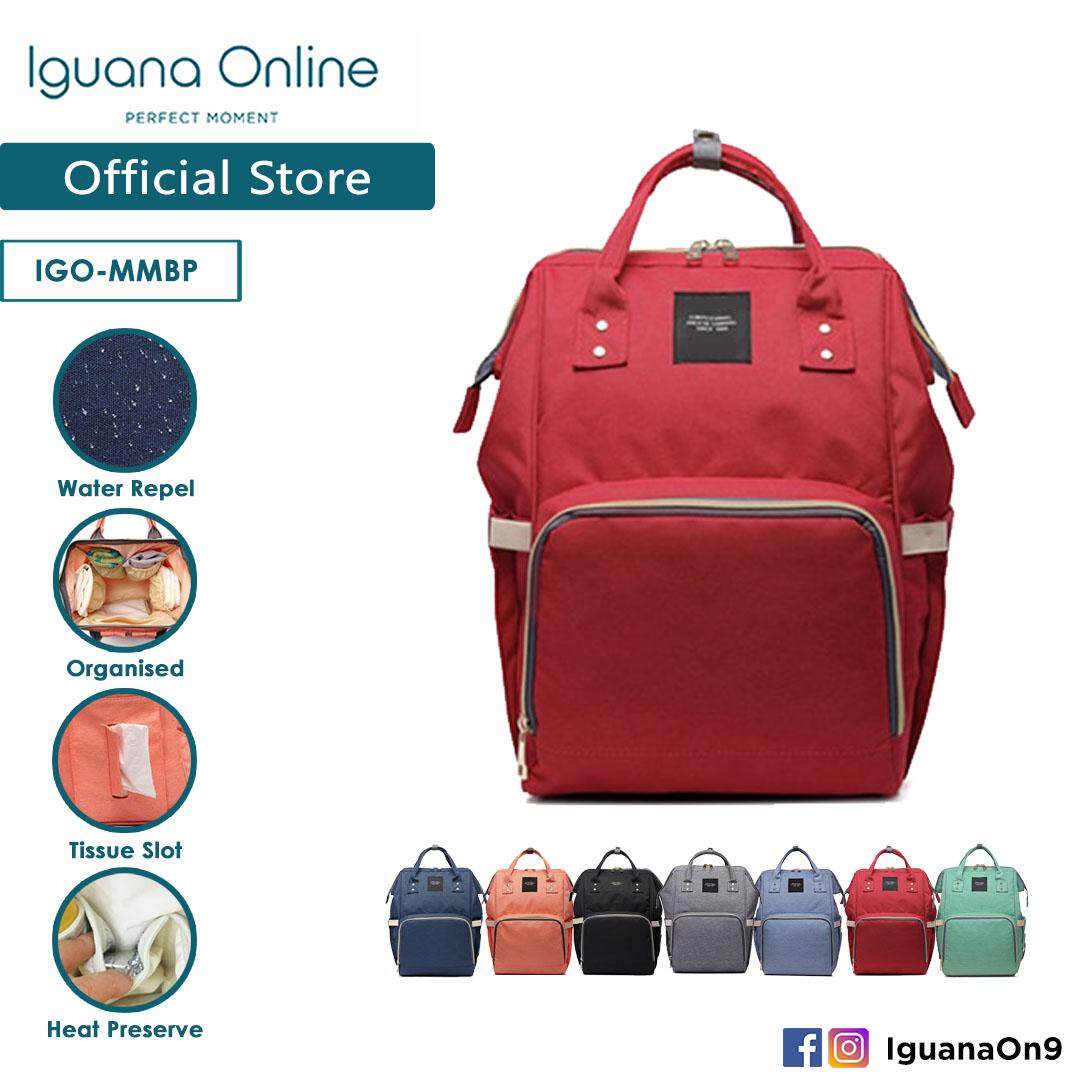 Iguana Online Fashion Mummy Multifunction Maternity Nappy Bag Large Capacity Baby Diaper Bag Travel Backpack Nursing Bag for Baby Care with Waterproof