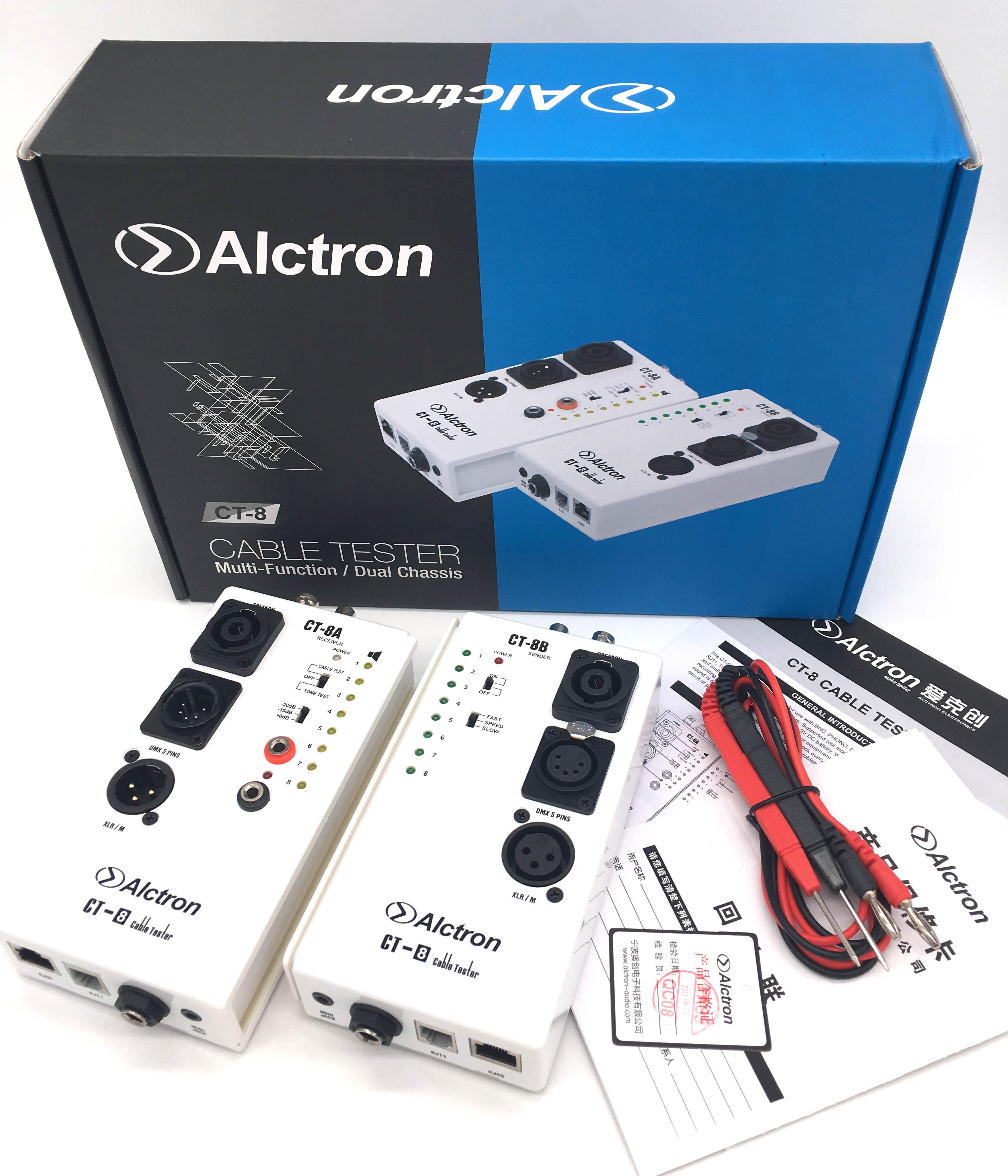 Alctron CT-8 professional multi-purpose audio cable tester line test instrument engineering wiring separation test