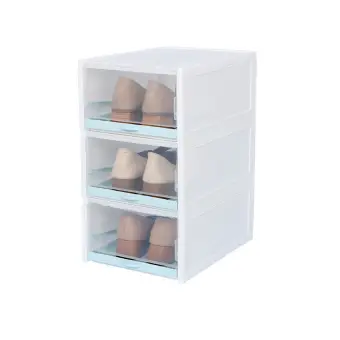 Baoyu Shop 3pcs Push Drawer Type Shoe Box Shoe Organizer Drawer