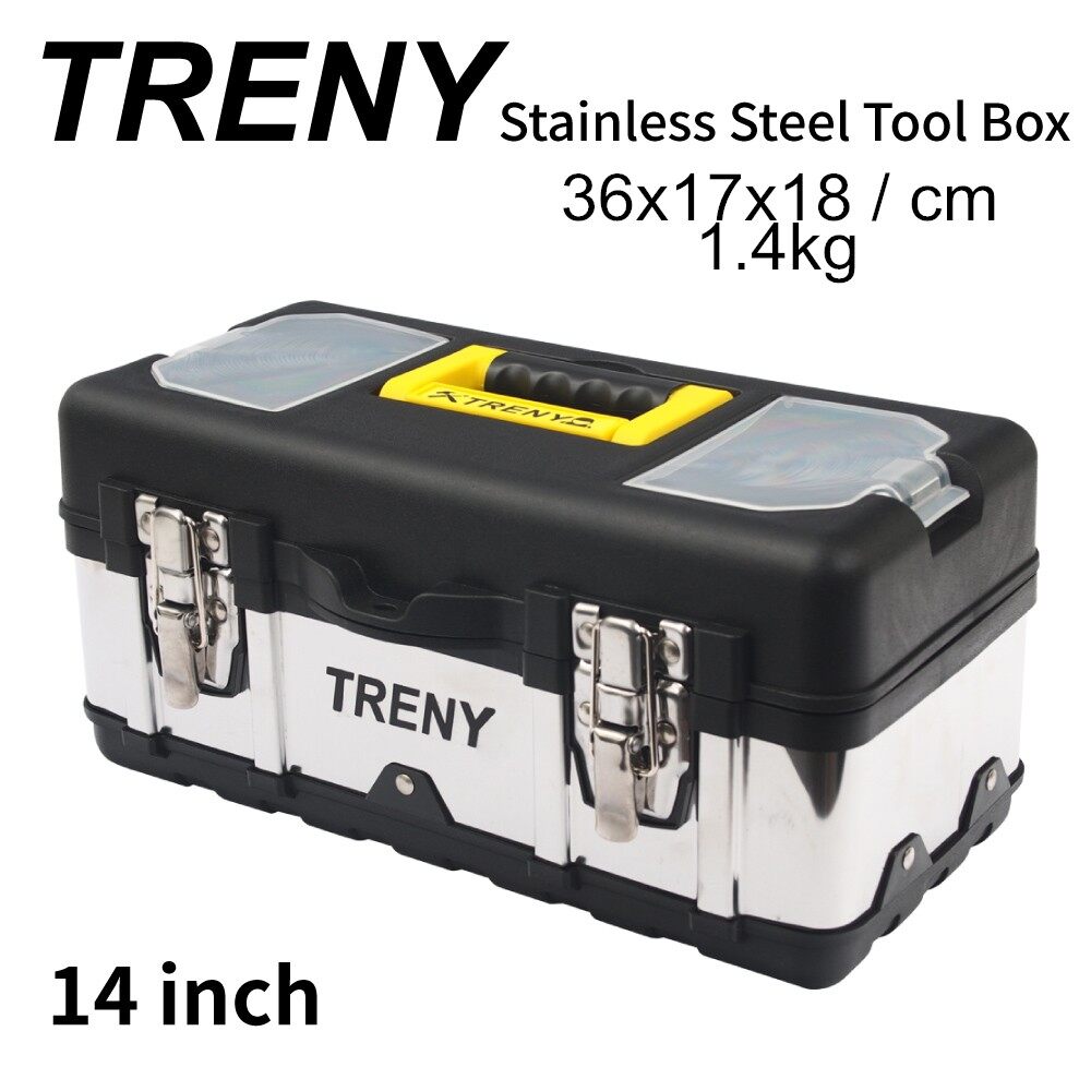 TRENY 141719 Stainless steel tool box PVC / Iron Tool Box Home Tool