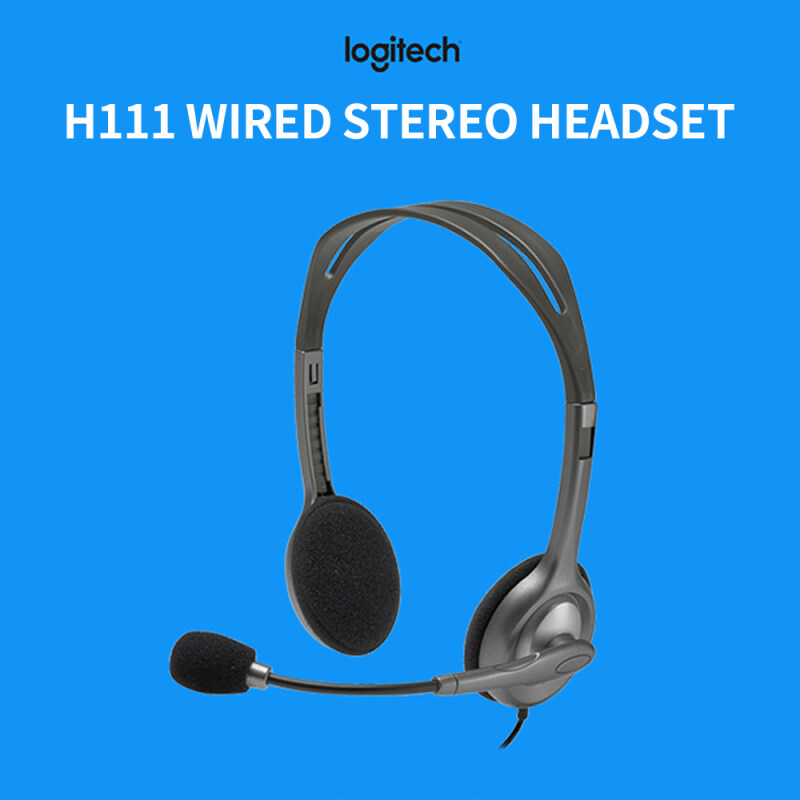 Logitech H111 Multifunctional Head-mounted Wired Stereo Headset with Noise Reduction Microphone for Voice Call Web Conference Singapore