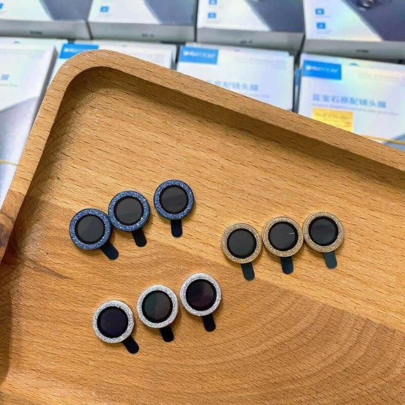 Tấm Bảo Vệ Ống Kính Máy Ảnh Lấp Lánh Kim Cương Cho Iphone 13 12 11 Mini Pro Max Tấm Phim Bảo Vệ Ống Kính Máy Ảnh Vòng Kim Loại Kính Cường Lực