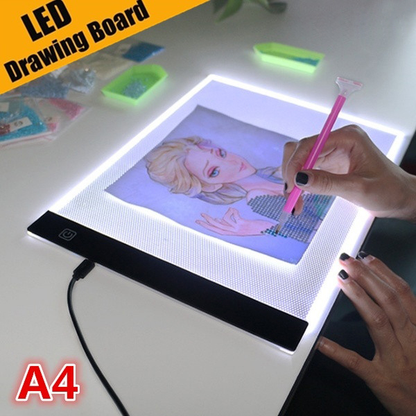 A4 Drawing Tablet A4 led light pad LED Light Box Drawing led copy Tablet Drawing Board Pad Writing Painting Drawing Tracer Copy Pad Board for Sketch